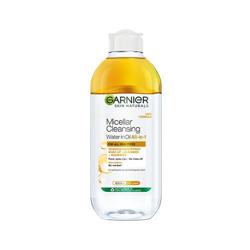Garnier Skin Naturals, Cleansing Water for Waterproof Makeup, Nourishing Formula, Micellar Oil-Infused Cleansing Water, 125ml